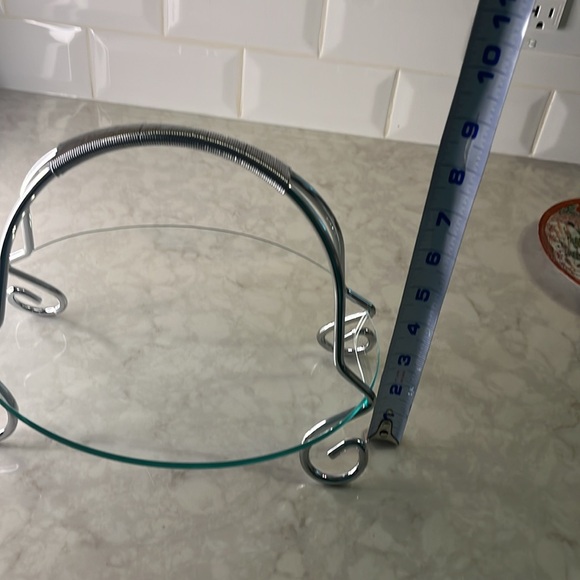 Vintage oval Glass  and chrome Buffet and Dessert Stand - Picture 4 of 4